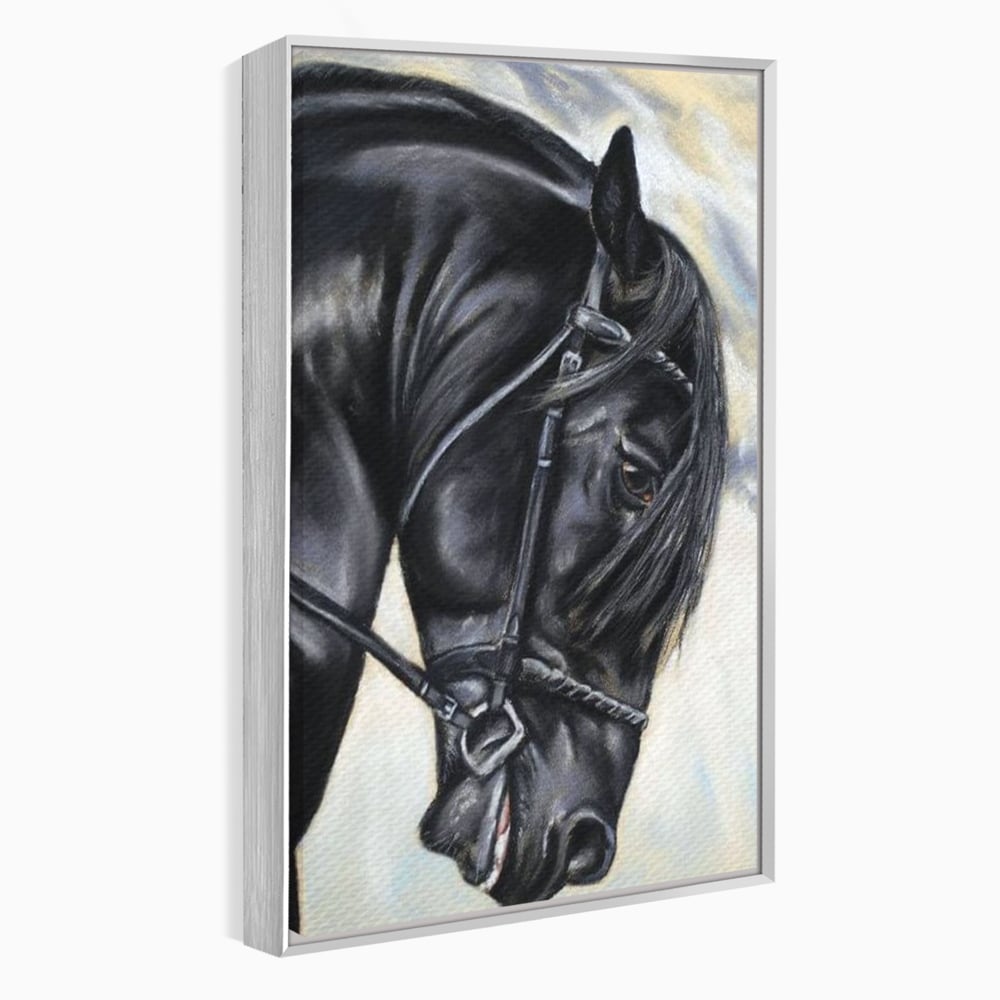 Leinwand Premium Canvas Wandkunst, LuxCanva® M1354, Wohnschatten, Rüstung, Gemälde, Profil, Blick, Schwarz, Majestätisch, Portrait, Abstrakt, Nächtlich, Büro, Wohnzimmer, Kinderzimmer