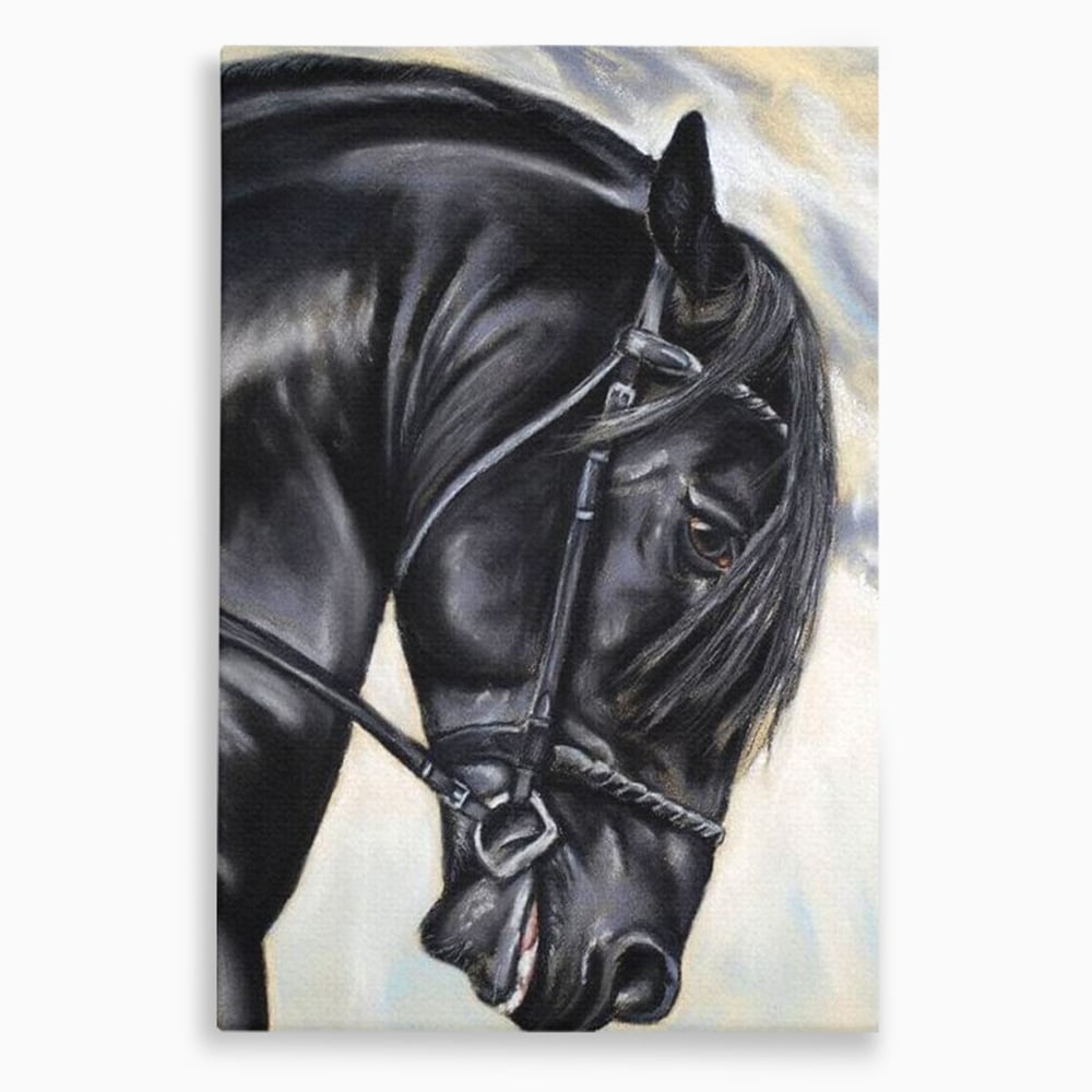 Leinwand Premium Canvas Wandkunst, LuxCanva® M1354, Wohnschatten, Rüstung, Gemälde, Profil, Blick, Schwarz, Majestätisch, Portrait, Abstrakt, Nächtlich, Büro, Wohnzimmer, Kinderzimmer