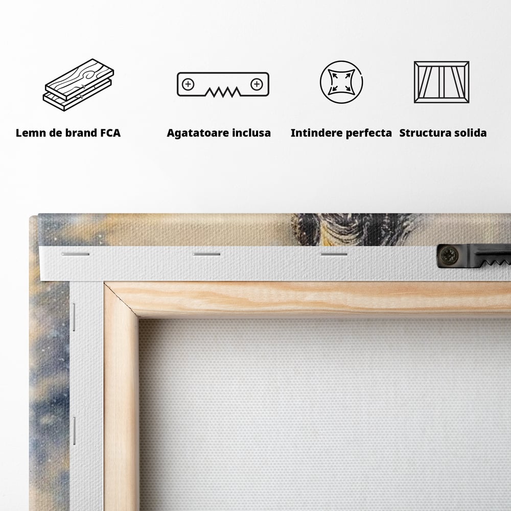 Leinwand Wandkunst Canvas Premium, LuxCanva® M1355, Reise durch den Schneesturm, Pferd, Tier, Winter, Schnee, Sturm, Schnee, Schneesturm, Wind, Licht, Licht, Blick, Malerei, Wild, Büro, Wohnen, Kinderzimmer