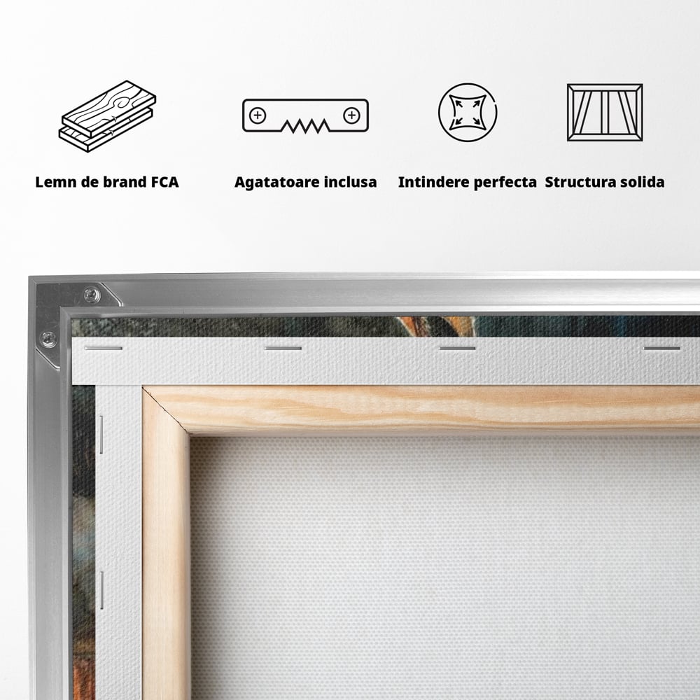 Leinwand Wandkunst Canvas Premium, LuxCanva® M1356, In der Scheune, Scheune, Stall, Rustikal, Ländlich, Holz, Pferd, Frieden, Natur, Frieden, Frieden, Begleiter, Gemälde, Büro, Wohnen, Kinderzimmer