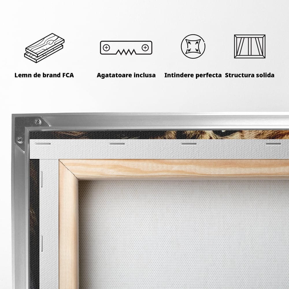 Tablou Canvas Premium, LuxCanva® M1361, Campionul Junglei, Leu, Box, Manusi, Ring, Sport, Trofeu, Forta, Victorie, Curaj, Rege, Adversar, Birou, Living, Camera Copil