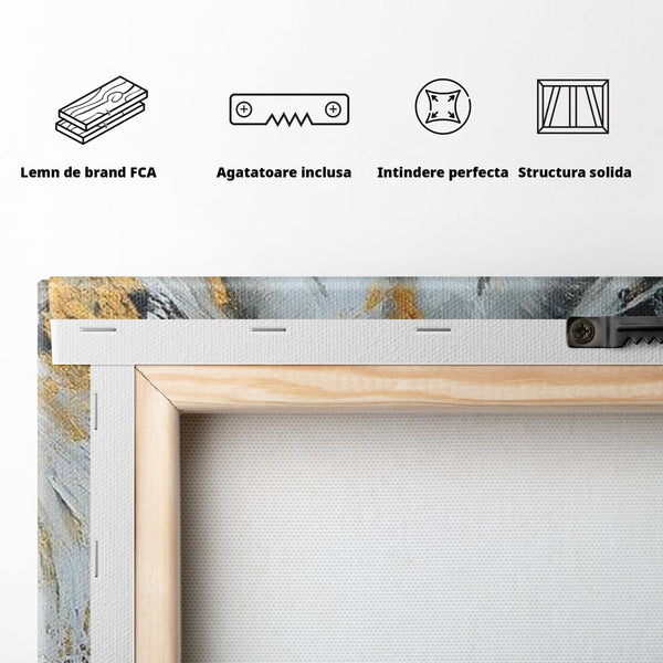 Tablou Canvas Premium, LuxCanva® M1362, Aur si Smarald, Leu, Animal, Jungla, Imparat, Suprem, Nobil, Puternic, Auriu, Stralucire, Verde, Privire, Portret, Birou, Living, Camera Copil