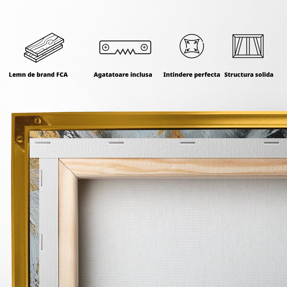 Tablou Canvas Premium, LuxCanva® M1362, Aur si Smarald, Leu, Animal, Jungla, Imparat, Suprem, Nobil, Puternic, Auriu, Stralucire, Verde, Privire, Portret, Birou, Living, Camera Copil