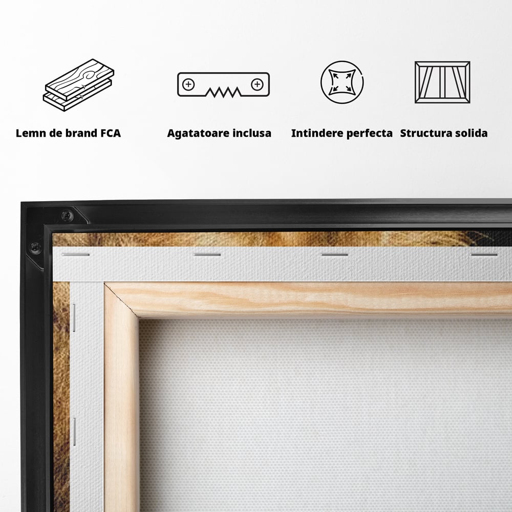 Tablou Canvas Premium, LuxCanva® M1367, Farmec Imperial, Leu, Animal, Rege, Maretie, Intelepciune, Forta, Lumina, Profil, Portret, Viziune, Respect, Birou, Living, Camera Copil