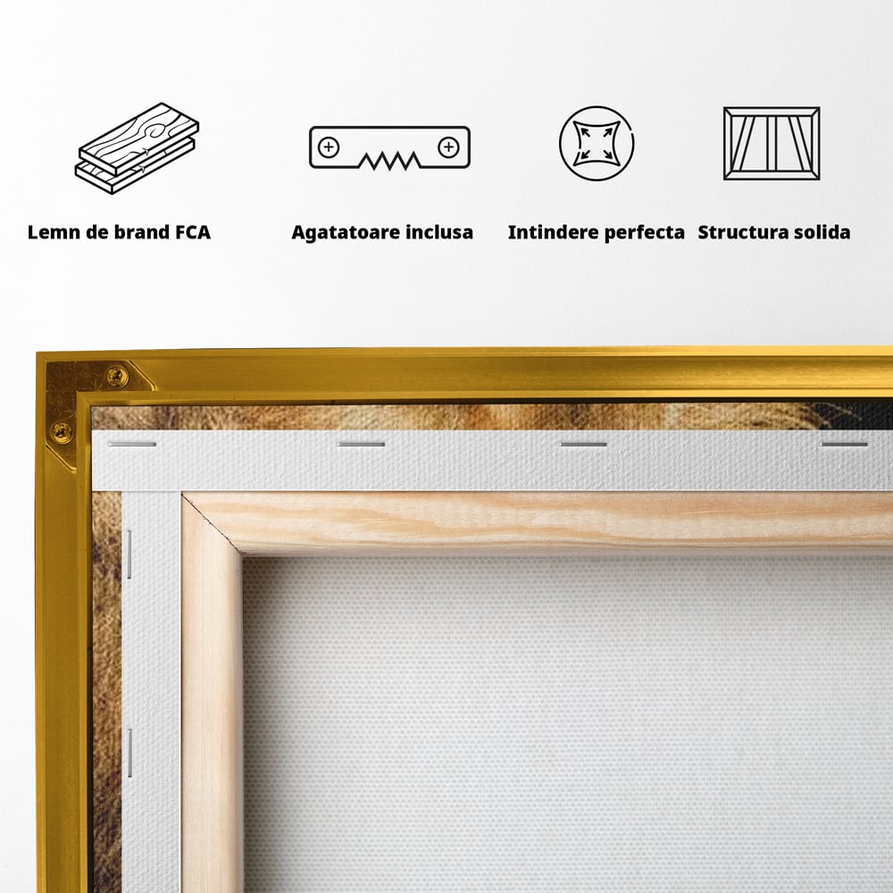 Tablou Canvas Premium, LuxCanva® M1367, Farmec Imperial, Leu, Animal, Rege, Maretie, Intelepciune, Forta, Lumina, Profil, Portret, Viziune, Respect, Birou, Living, Camera Copil