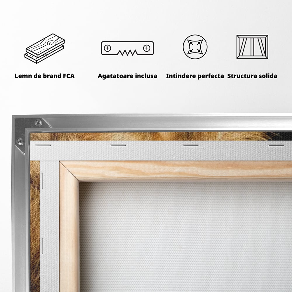 Tablou Canvas Premium, LuxCanva® M1367, Farmec Imperial, Leu, Animal, Rege, Maretie, Intelepciune, Forta, Lumina, Profil, Portret, Viziune, Respect, Birou, Living, Camera Copil