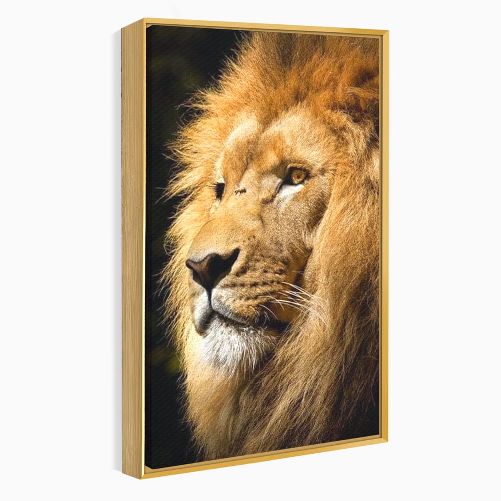 Tablou Canvas Premium, LuxCanva® M1367, Farmec Imperial, Leu, Animal, Rege, Maretie, Intelepciune, Forta, Lumina, Profil, Portret, Viziune, Respect, Birou, Living, Camera Copil