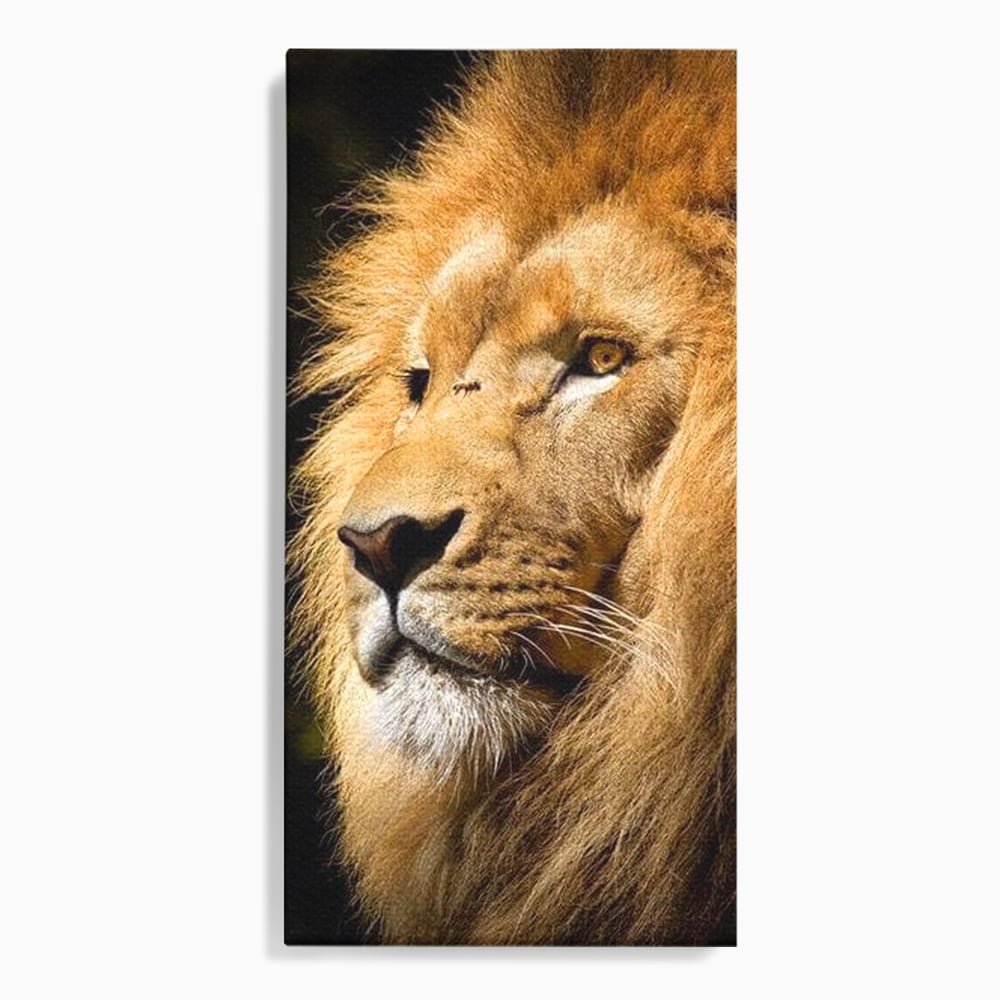 Tablou Canvas Premium, LuxCanva® M1367, Farmec Imperial, Leu, Animal, Rege, Maretie, Intelepciune, Forta, Lumina, Profil, Portret, Viziune, Respect, Birou, Living, Camera Copil