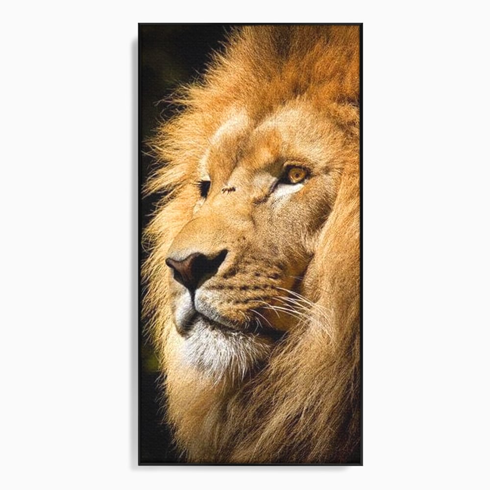 Tablou Canvas Premium, LuxCanva® M1367, Farmec Imperial, Leu, Animal, Rege, Maretie, Intelepciune, Forta, Lumina, Profil, Portret, Viziune, Respect, Birou, Living, Camera Copil