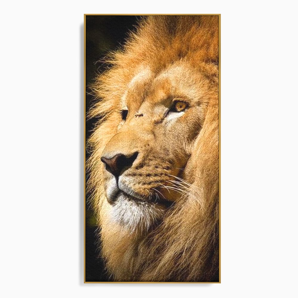 Tablou Canvas Premium, LuxCanva® M1367, Farmec Imperial, Leu, Animal, Rege, Maretie, Intelepciune, Forta, Lumina, Profil, Portret, Viziune, Respect, Birou, Living, Camera Copil