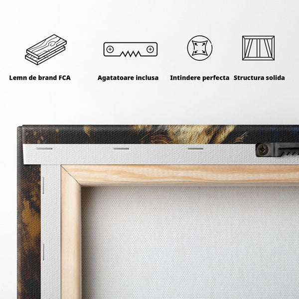 Leinwand Wandkunst Canvas Premium, LuxCanva® M1368, Thron der Nacht, Nacht, Kosmisch, Mysterium, Abgrund, Universum, Astral, Löwe, König, Meditation, Traum, Büro, Wohnen, Kinderzimmer