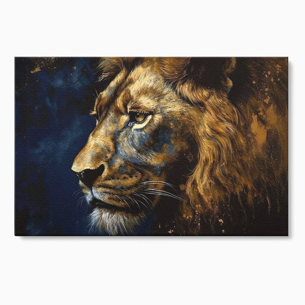 Leinwand Wandkunst Canvas Premium, LuxCanva® M1368, Thron der Nacht, Nacht, Kosmisch, Mysterium, Abgrund, Universum, Astral, Löwe, König, Meditation, Traum, Büro, Wohnen, Kinderzimmer