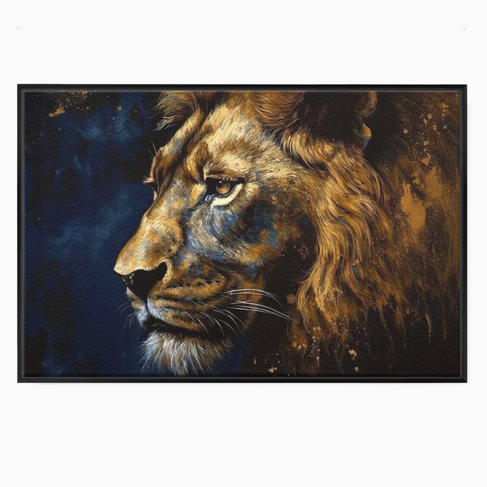 Leinwand Wandkunst Canvas Premium, LuxCanva® M1368, Thron der Nacht, Nacht, Kosmisch, Mysterium, Abgrund, Universum, Astral, Löwe, König, Meditation, Traum, Büro, Wohnen, Kinderzimmer
