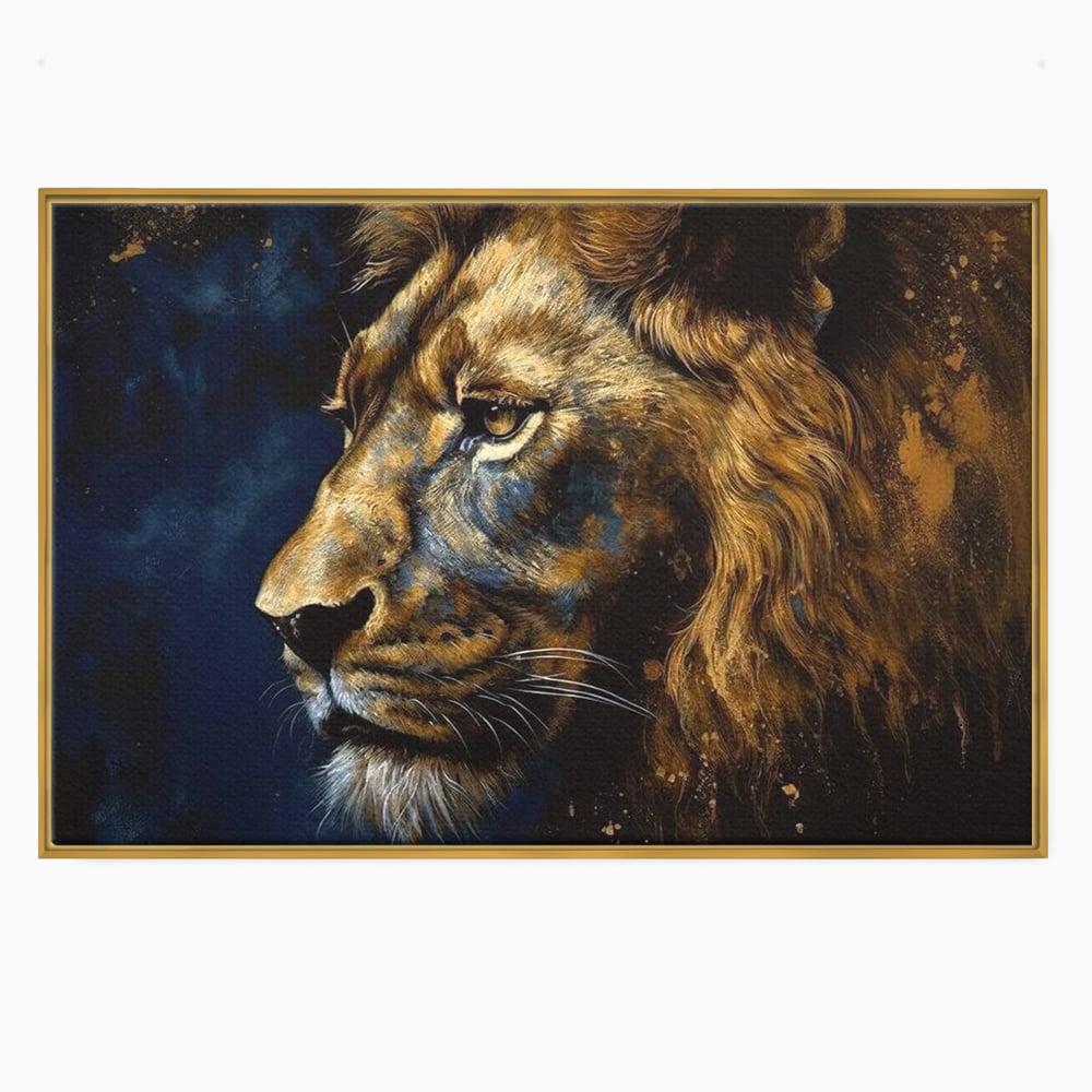 Leinwand Wandkunst Canvas Premium, LuxCanva® M1368, Thron der Nacht, Nacht, Kosmisch, Mysterium, Abgrund, Universum, Astral, Löwe, König, Meditation, Traum, Büro, Wohnen, Kinderzimmer