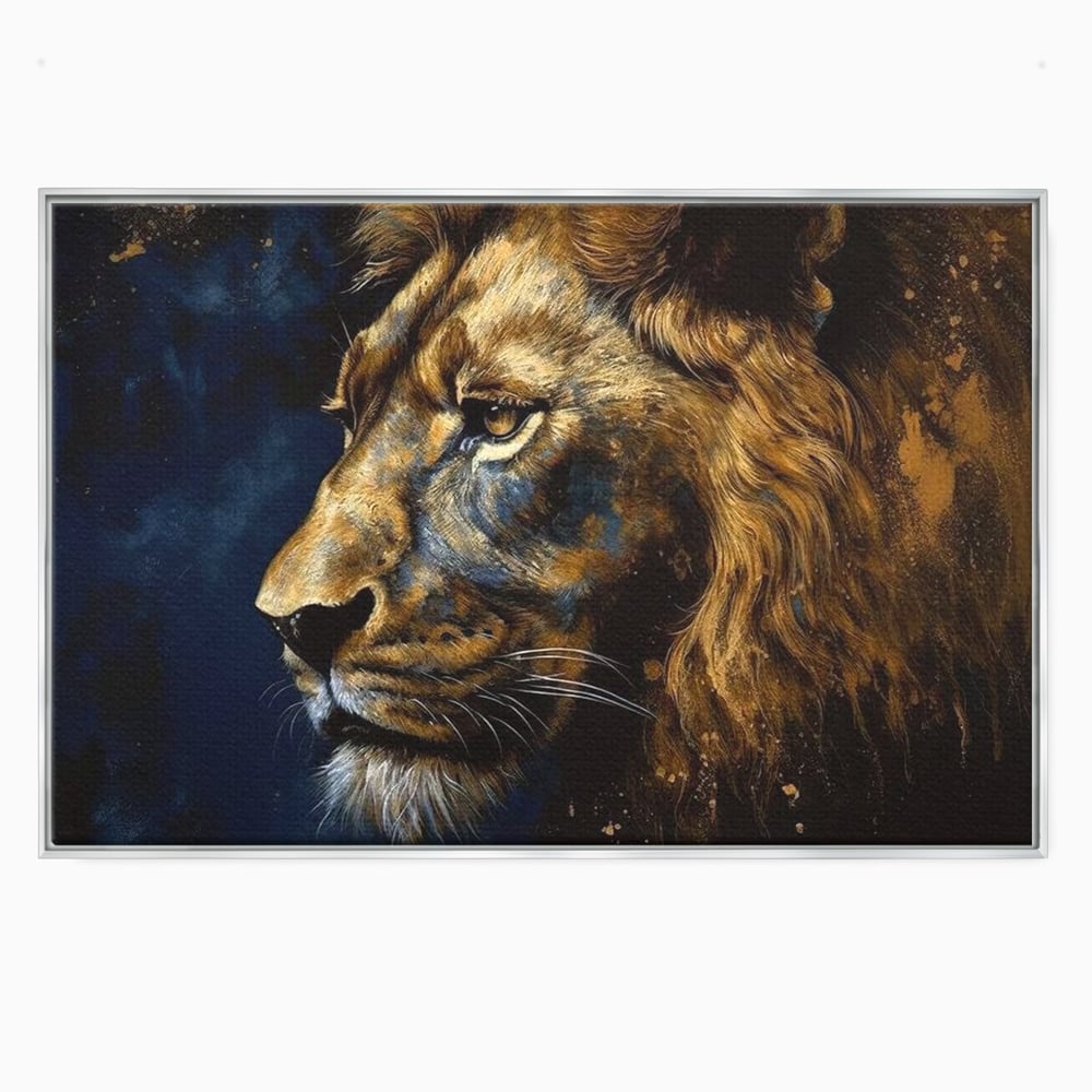 Leinwand Wandkunst Canvas Premium, LuxCanva® M1368, Thron der Nacht, Nacht, Kosmisch, Mysterium, Abgrund, Universum, Astral, Löwe, König, Meditation, Traum, Büro, Wohnen, Kinderzimmer