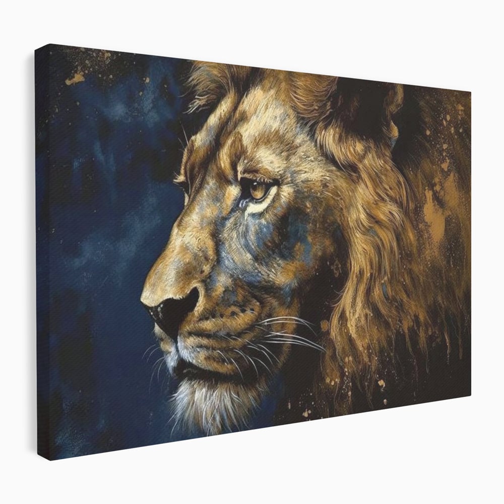 Leinwand Wandkunst Canvas Premium, LuxCanva® M1368, Thron der Nacht, Nacht, Kosmisch, Mysterium, Abgrund, Universum, Astral, Löwe, König, Meditation, Traum, Büro, Wohnen, Kinderzimmer