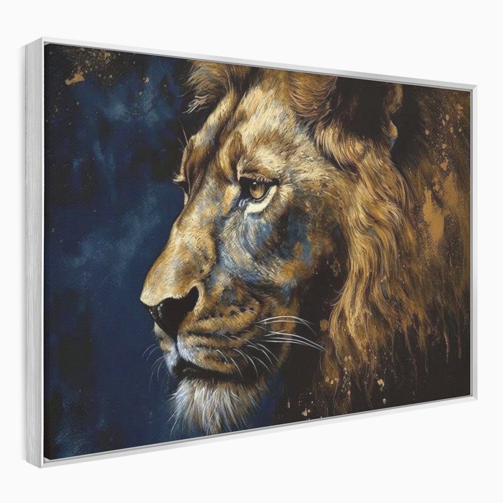 Leinwand Wandkunst Canvas Premium, LuxCanva® M1368, Thron der Nacht, Nacht, Kosmisch, Mysterium, Abgrund, Universum, Astral, Löwe, König, Meditation, Traum, Büro, Wohnen, Kinderzimmer