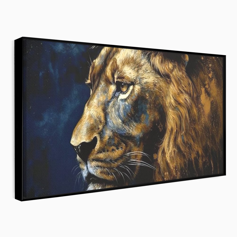 Leinwand Wandkunst Canvas Premium, LuxCanva® M1368, Thron der Nacht, Nacht, Kosmisch, Mysterium, Abgrund, Universum, Astral, Löwe, König, Meditation, Traum, Büro, Wohnen, Kinderzimmer