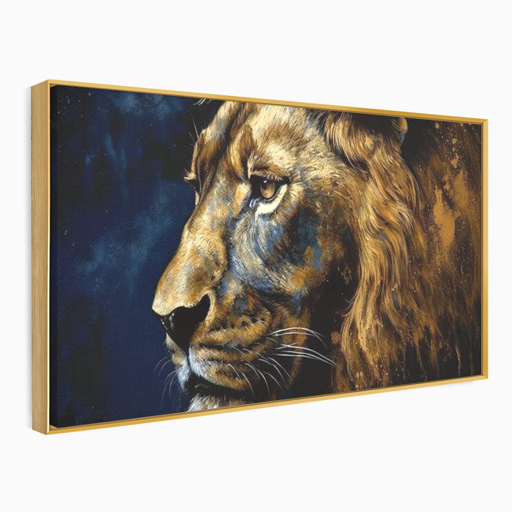 Leinwand Wandkunst Canvas Premium, LuxCanva® M1368, Thron der Nacht, Nacht, Kosmisch, Mysterium, Abgrund, Universum, Astral, Löwe, König, Meditation, Traum, Büro, Wohnen, Kinderzimmer
