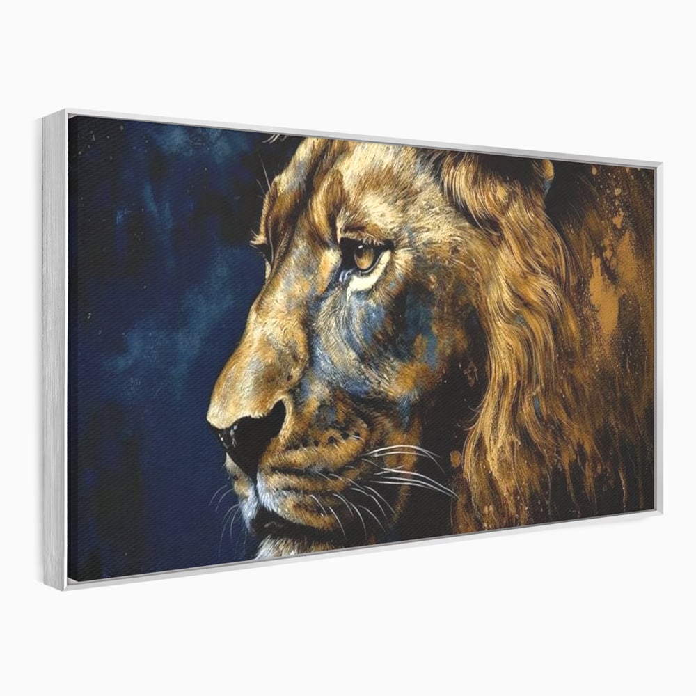 Leinwand Wandkunst Canvas Premium, LuxCanva® M1368, Thron der Nacht, Nacht, Kosmisch, Mysterium, Abgrund, Universum, Astral, Löwe, König, Meditation, Traum, Büro, Wohnen, Kinderzimmer