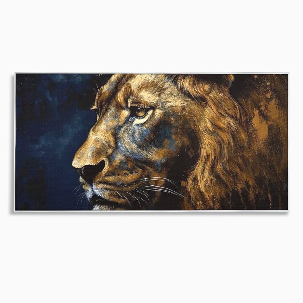 Leinwand Wandkunst Canvas Premium, LuxCanva® M1368, Thron der Nacht, Nacht, Kosmisch, Mysterium, Abgrund, Universum, Astral, Löwe, König, Meditation, Traum, Büro, Wohnen, Kinderzimmer