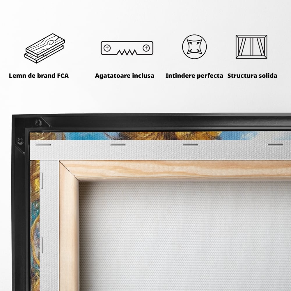 Leinwand Premium Canvas Wandkunst, LuxCanva® M1369, Ewige Krone, Löwe, Palast, Thron, Tempel, Königtum, Gold, Säule, Denkmal, Ahnen, Wächter, Gemälde, Büro, Wohnen, Kinderzimmer