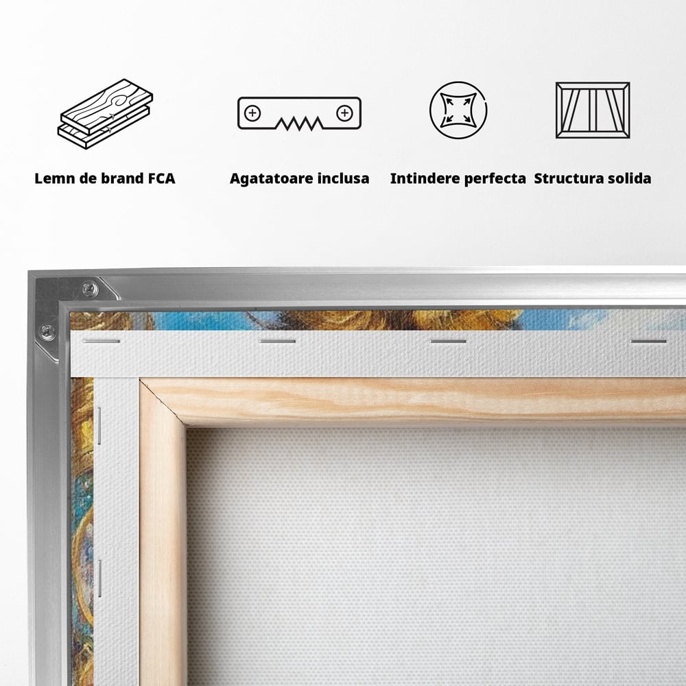 Leinwand Premium Canvas Wandkunst, LuxCanva® M1369, Ewige Krone, Löwe, Palast, Thron, Tempel, Königtum, Gold, Säule, Denkmal, Ahnen, Wächter, Gemälde, Büro, Wohnen, Kinderzimmer