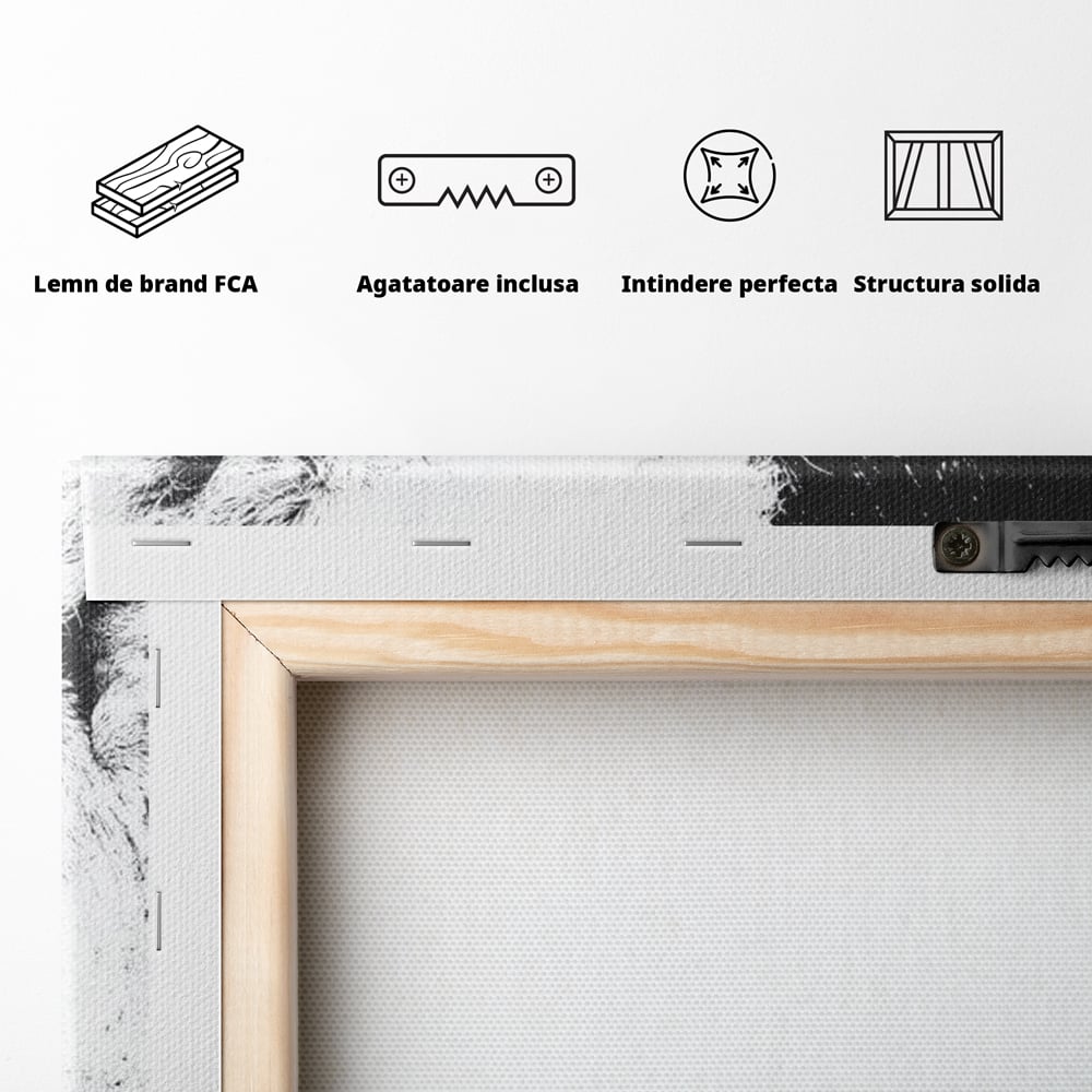 Premium-Leinwandkunst, LuxCanva® M1371, Königin des Dschungels, Löwin, Schwarz-Weiß, Malerei, Abstrakt, Abstrakt, Portrait, Profil, Vision, Reinheit, Edel, Büro, Wohnen, Kinderzimmer