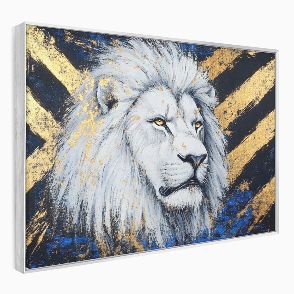 Tablou Canvas Premium, LuxCanva® M1375, Putere Straveche, Leu, Animal, Rege, Auriu, Abstract, Noblete, Putere, Mitic, Pictura, Maretie, Birou, Living, Camera Copil