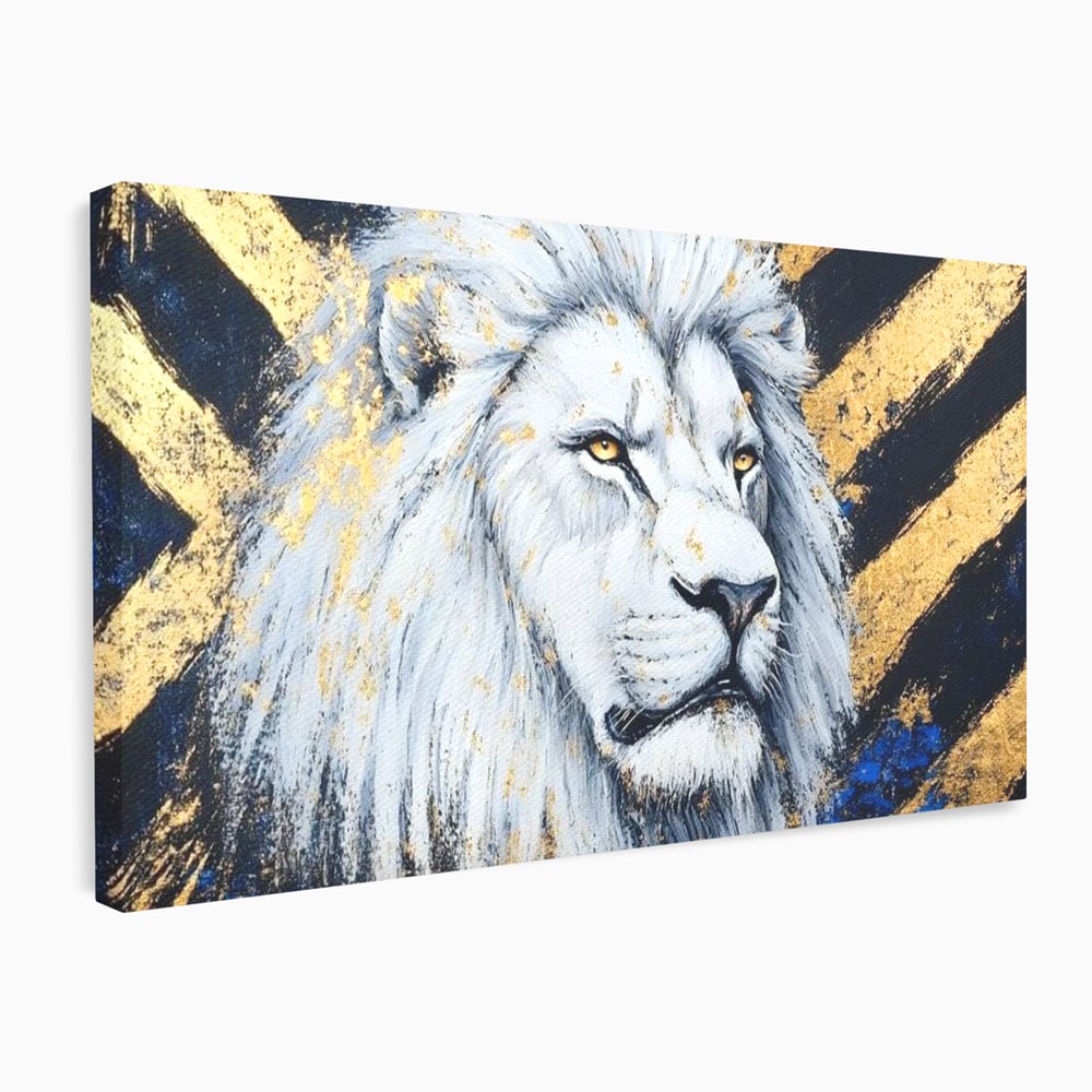 Tablou Canvas Premium, LuxCanva® M1375, Putere Straveche, Leu, Animal, Rege, Auriu, Abstract, Noblete, Putere, Mitic, Pictura, Maretie, Birou, Living, Camera Copil