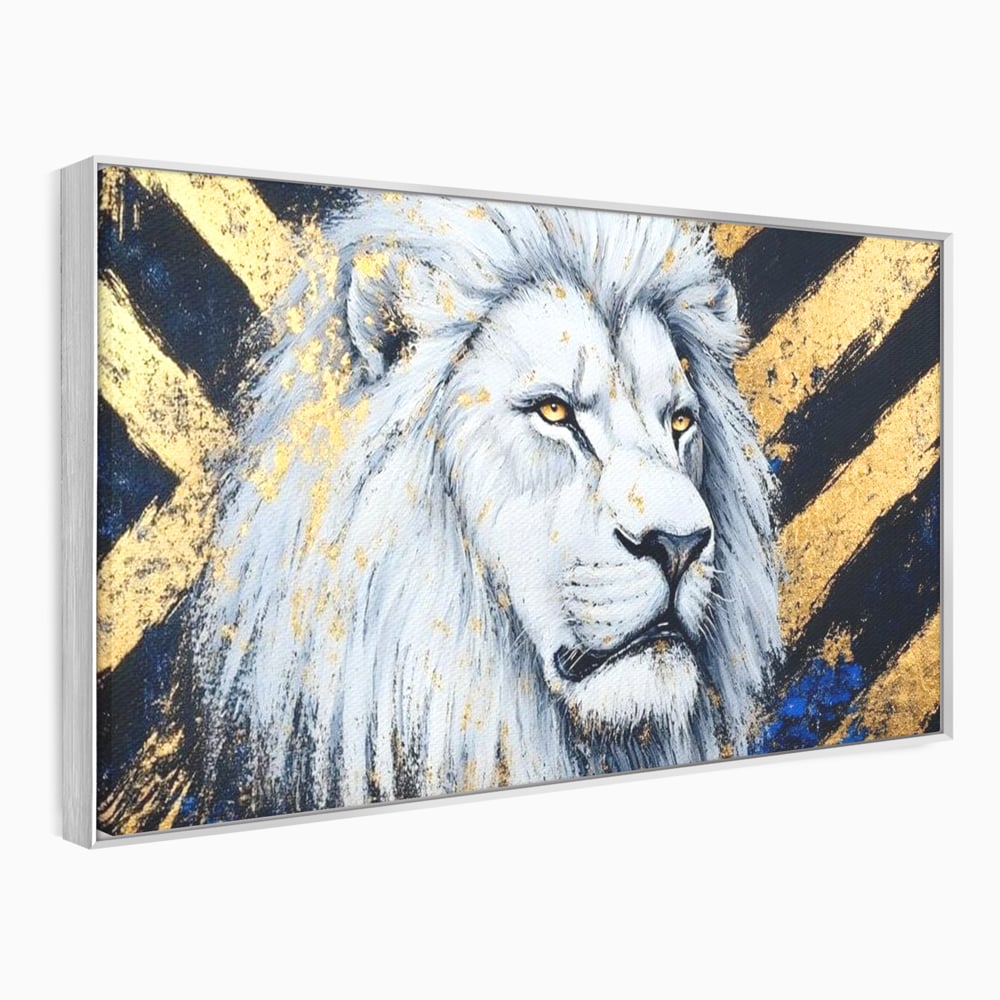 Tablou Canvas Premium, LuxCanva® M1375, Putere Straveche, Leu, Animal, Rege, Auriu, Abstract, Noblete, Putere, Mitic, Pictura, Maretie, Birou, Living, Camera Copil