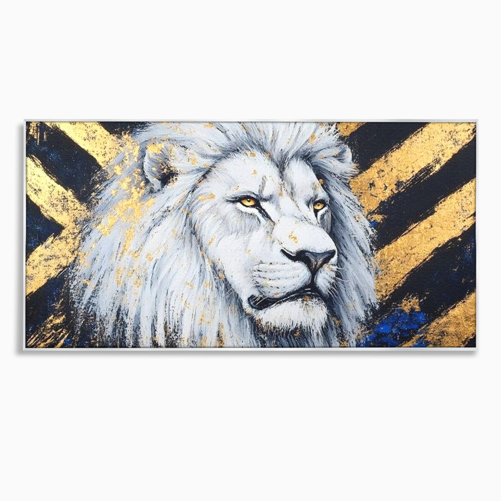 Tablou Canvas Premium, LuxCanva® M1375, Putere Straveche, Leu, Animal, Rege, Auriu, Abstract, Noblete, Putere, Mitic, Pictura, Maretie, Birou, Living, Camera Copil