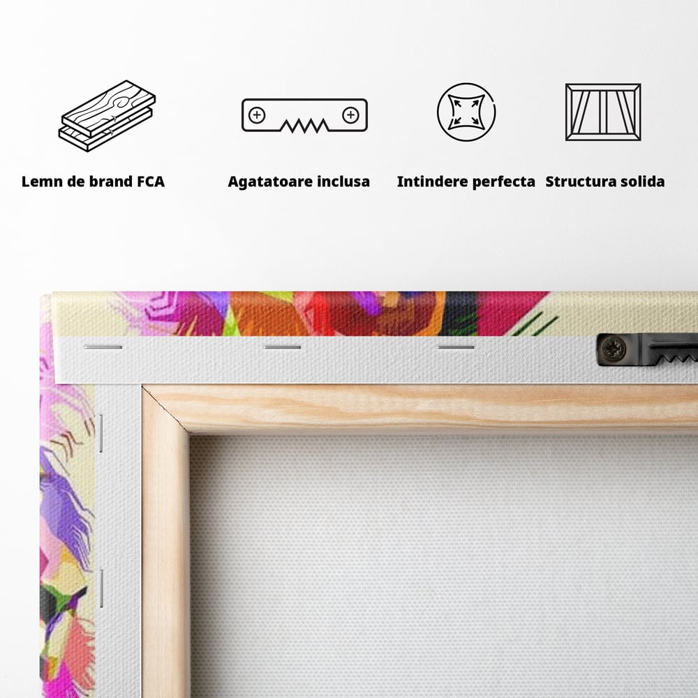 Premium-Leinwandkunst, LuxCanva® M1376, Starke Farbe, Löwe, Pop Art, Modern, Bunt, Lebendig, Urban, Portrait, Neon, Künstlerisch, Büro, Wohnen, Kinderzimmer