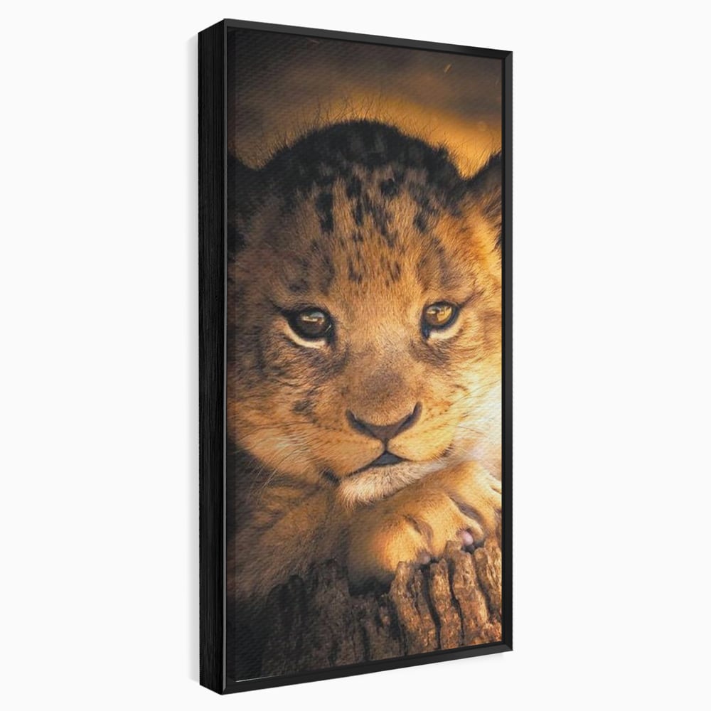Leinwandbilder Premium, LuxCanva® M1377, Kleiner König, Erbe, Dynastie, Huhn, Löwe, Unschuld, Kindheit, Portrait, Licht, Sonnenaufgang, Büro, Wohnen, Kinderzimmer