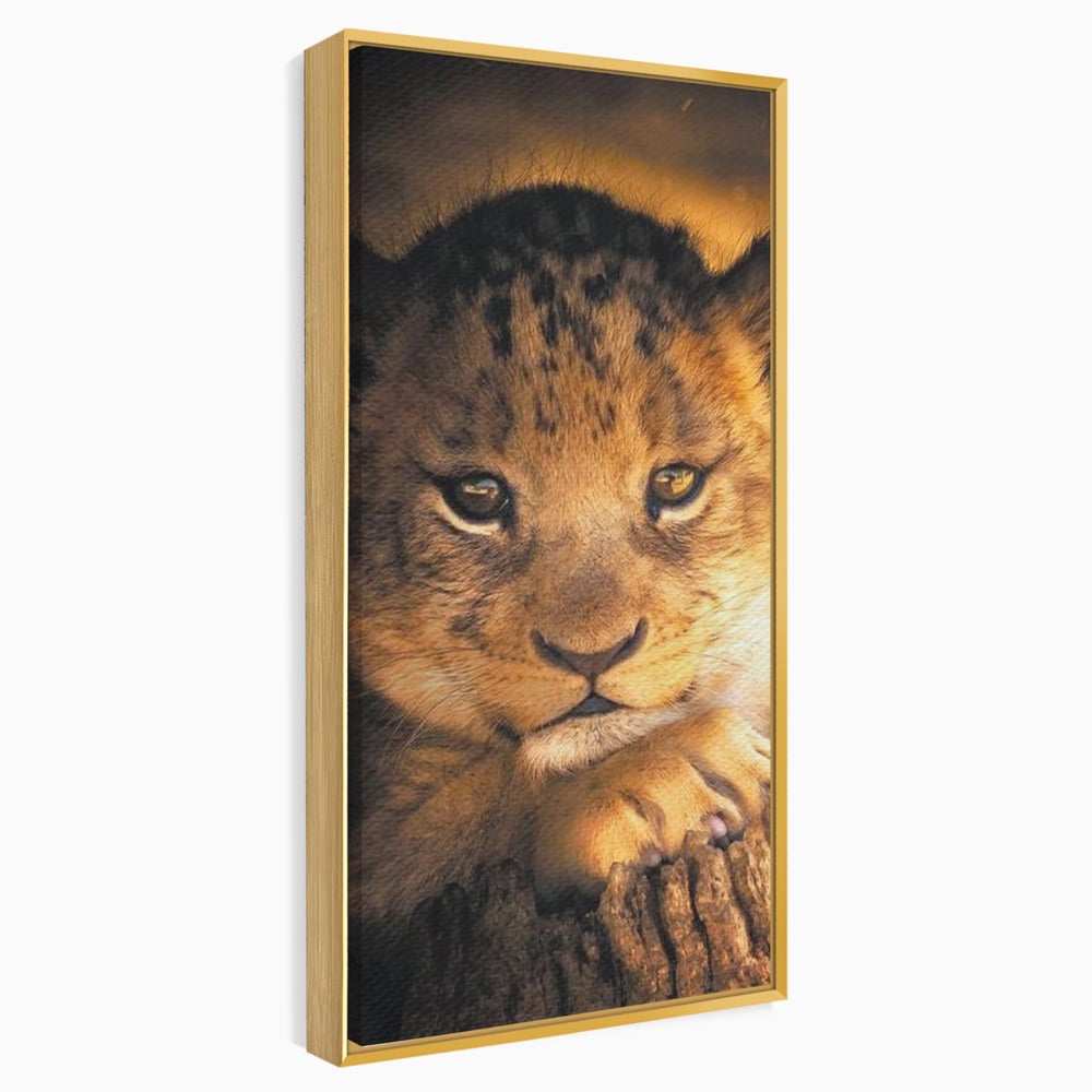 Leinwandbilder Premium, LuxCanva® M1377, Kleiner König, Erbe, Dynastie, Huhn, Löwe, Unschuld, Kindheit, Portrait, Licht, Sonnenaufgang, Büro, Wohnen, Kinderzimmer