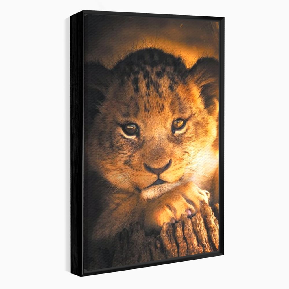 Leinwandbilder Premium, LuxCanva® M1377, Kleiner König, Erbe, Dynastie, Huhn, Löwe, Unschuld, Kindheit, Portrait, Licht, Sonnenaufgang, Büro, Wohnen, Kinderzimmer