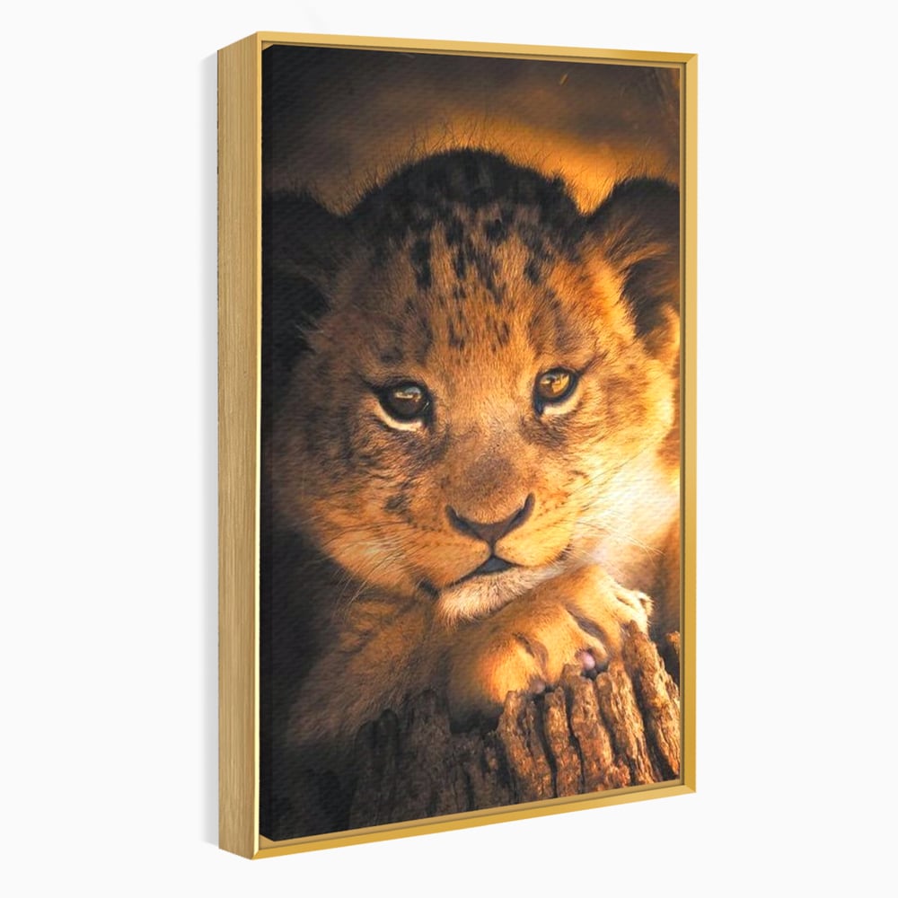 Leinwandbilder Premium, LuxCanva® M1377, Kleiner König, Erbe, Dynastie, Huhn, Löwe, Unschuld, Kindheit, Portrait, Licht, Sonnenaufgang, Büro, Wohnen, Kinderzimmer