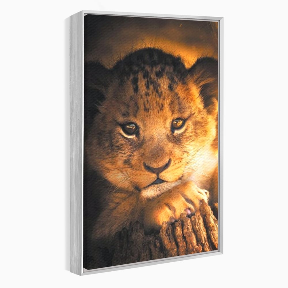 Leinwandbilder Premium, LuxCanva® M1377, Kleiner König, Erbe, Dynastie, Huhn, Löwe, Unschuld, Kindheit, Portrait, Licht, Sonnenaufgang, Büro, Wohnen, Kinderzimmer