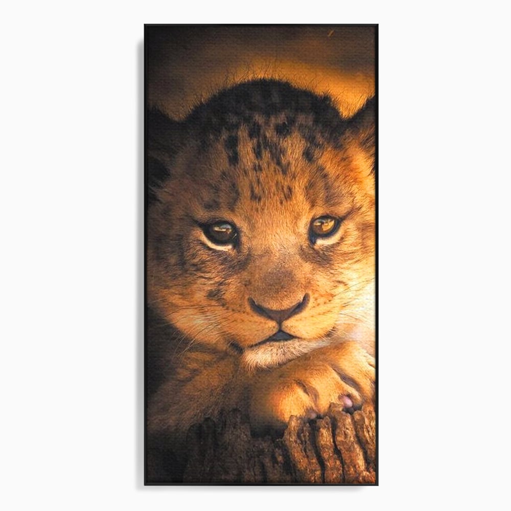 Leinwandbilder Premium, LuxCanva® M1377, Kleiner König, Erbe, Dynastie, Huhn, Löwe, Unschuld, Kindheit, Portrait, Licht, Sonnenaufgang, Büro, Wohnen, Kinderzimmer