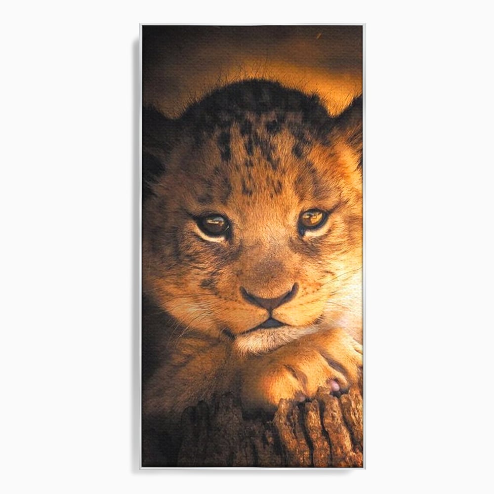 Leinwandbilder Premium, LuxCanva® M1377, Kleiner König, Erbe, Dynastie, Huhn, Löwe, Unschuld, Kindheit, Portrait, Licht, Sonnenaufgang, Büro, Wohnen, Kinderzimmer