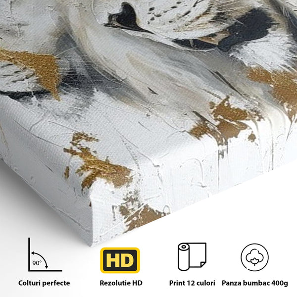 Tablou Canvas Premium, LuxCanva® M1378, Regele si Regina Junglei, Lei, Cuplu, Legatura, Pereche, Animale, Jungla, Iubire, Splendoare, Eleganta, Birou, Living, Camera Copil