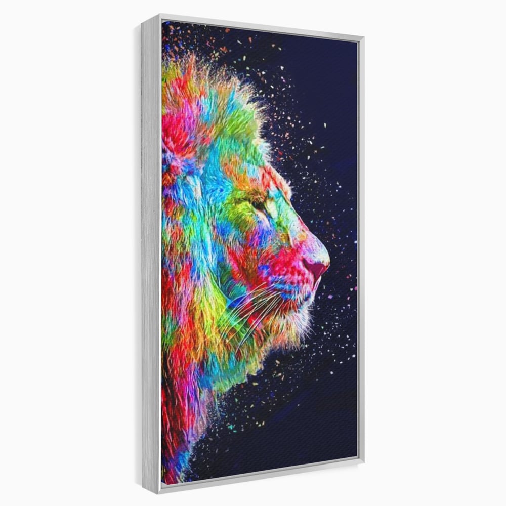 Tablou Canvas Premium, LuxCanva® M1380, Puls de Culoare, Intunecat, Stele, Infinit, Univers, Artistic, Leu, Animal, Profil, Multicolor, Birou, Living, Camera Copil