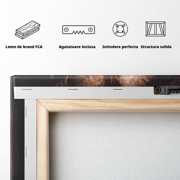 Leinwandbilder Premium, LuxCanva® M1383, Verborgene Absicht, Blick, Feuer, Dunkelheit, Geheimnis, Stärke, Flut, Ahnen, Wild, Tier, Löwe, König des Dschungels, Büro, Wohnen, Kinderzimmer