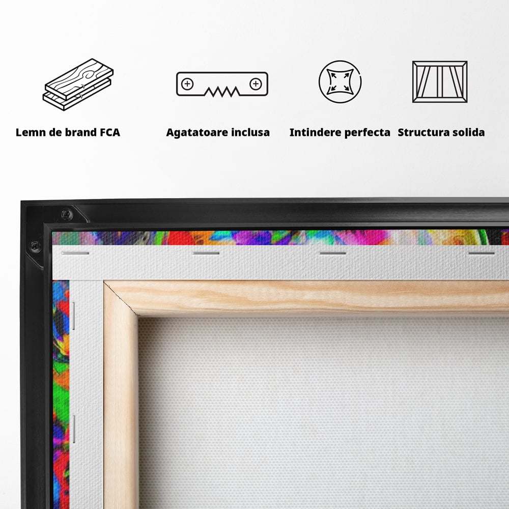 Leinwandbilder Premium, LuxCanva® M1386, Fury of Colours, Pop Art, Graffiti, Urban, Moderne Kunst, Löwe, Tier, König des Dschungels, Multicolor, Neon, Büro, Wohnen, Kinderzimmer