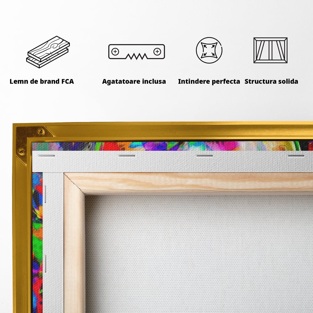 Leinwandbilder Premium, LuxCanva® M1386, Fury of Colours, Pop Art, Graffiti, Urban, Moderne Kunst, Löwe, Tier, König des Dschungels, Multicolor, Neon, Büro, Wohnen, Kinderzimmer