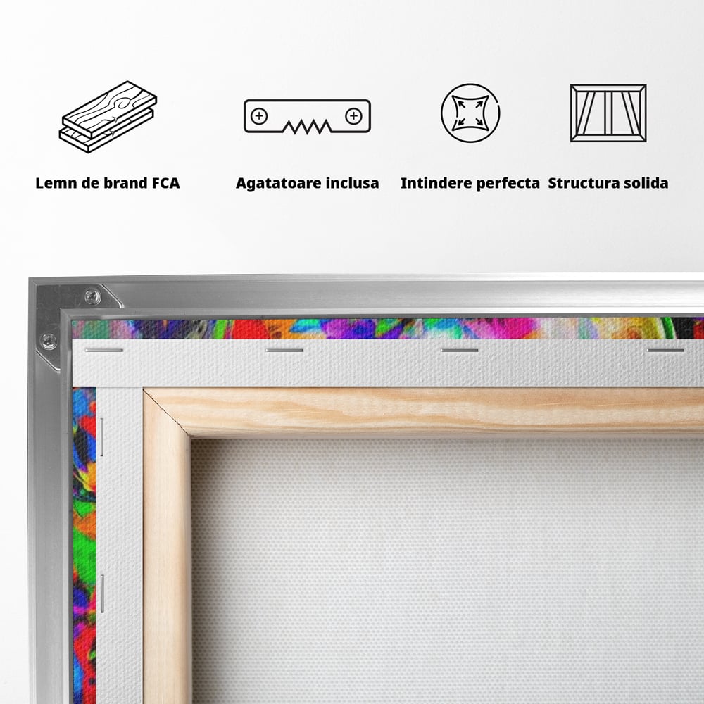Leinwandbilder Premium, LuxCanva® M1386, Fury of Colours, Pop Art, Graffiti, Urban, Moderne Kunst, Löwe, Tier, König des Dschungels, Multicolor, Neon, Büro, Wohnen, Kinderzimmer