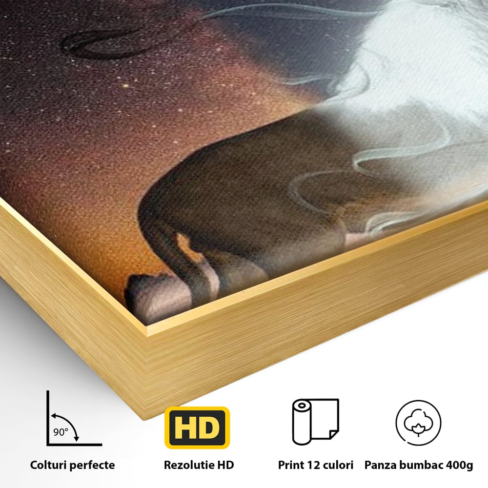 Leinwandbilder Premium, LuxCanva® M1387, Der Ruf des Mondes, Kosmisch, Universum, Sterne, Nacht, Dualität, Licht, Geist, Löwe, Energie, Ätherisch, Büro, Wohnen, Kinderzimmer