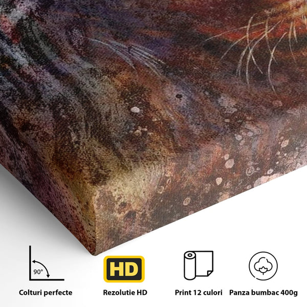 Tablou Canvas Premium, LuxCanva® M1388, Gardianul Universului, Leu, Regele Junglei, Nebuloasa, Stele, Univers, Aura, Expresiv, Infinit, Birou, Living, Camera Copil