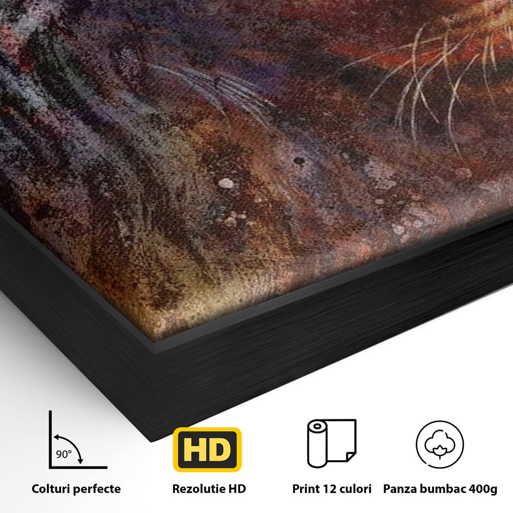Tablou Canvas Premium, LuxCanva® M1388, Gardianul Universului, Leu, Regele Junglei, Nebuloasa, Stele, Univers, Aura, Expresiv, Infinit, Birou, Living, Camera Copil