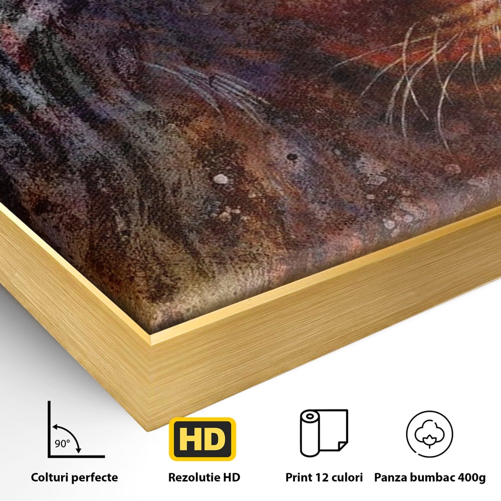 Tablou Canvas Premium, LuxCanva® M1388, Gardianul Universului, Leu, Regele Junglei, Nebuloasa, Stele, Univers, Aura, Expresiv, Infinit, Birou, Living, Camera Copil